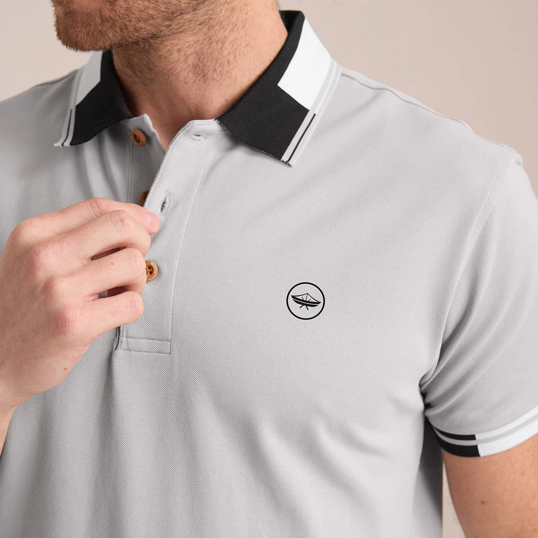 Polo Porto Blanco manga corta ribetes a contraste algodón | PLE-2559 Gris