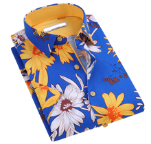 Load image into Gallery viewer, Floral Printed Short Sleeve Shirt / Blue
