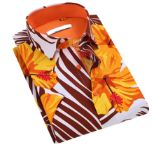 Load image into Gallery viewer, Floral Printed Short Sleeve Shirt / White
