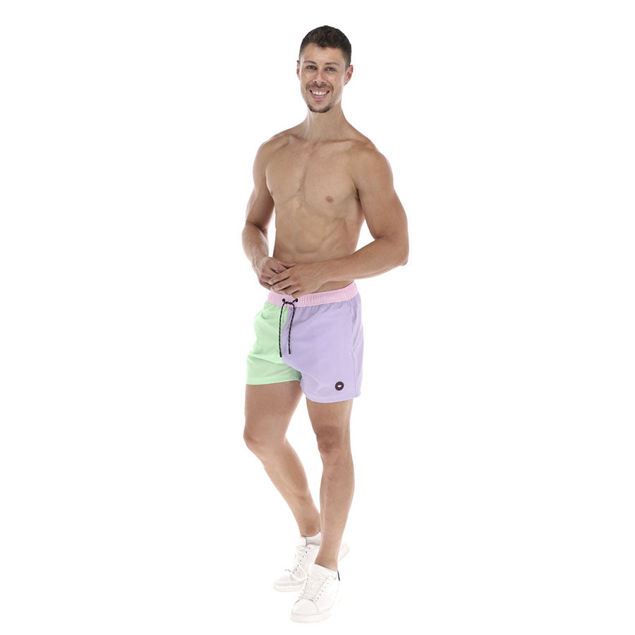 Traje De Baño Estampado Porto Blanco Caballero Verde, Lavanda y Rosado | TB-06