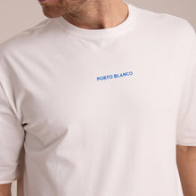 Load image into Gallery viewer, T-Shirt Oversize Porto Blanco de color Blanca y Azul | TLF-07

