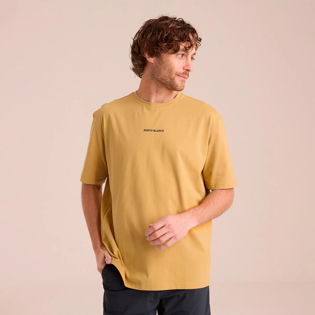 T-Shirt Oversize Porto Blanco de color Mostaza | TLF-12