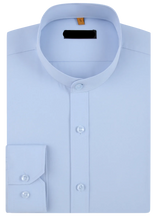 Load image into Gallery viewer, Mandarin Collar Solid Shirt / Sky Blue
