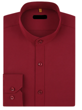 Load image into Gallery viewer, Mandarin Collar Solid Shirt / Burgundy
