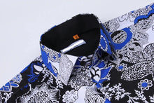 Load image into Gallery viewer, Floral Printed Short Sleeve Shirt / Blue
