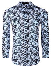 Load image into Gallery viewer, Flocking Stretch Fabric Long Sleeve Shirt - White
