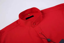 Load image into Gallery viewer, Mandarin Collar Solid Shirt / Red
