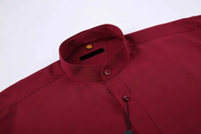 Load image into Gallery viewer, Mandarin Collar Solid Shirt / Burgundy
