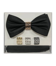 Load image into Gallery viewer, Forest Green Bow Tie, Hanky &amp; 4 Rings | BTR100-CC
