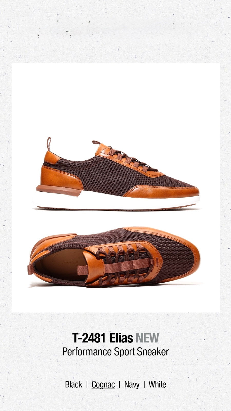 Cognac Performance Sport Trainer Sneaker | T-2481 Elias Cognac