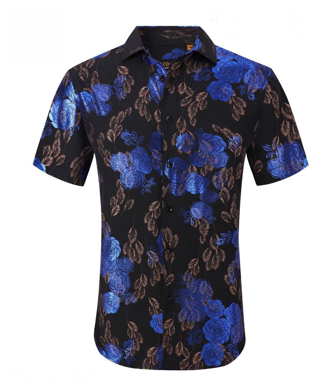 Premium Metalic Collection Short Sleeve Shirt / Black
