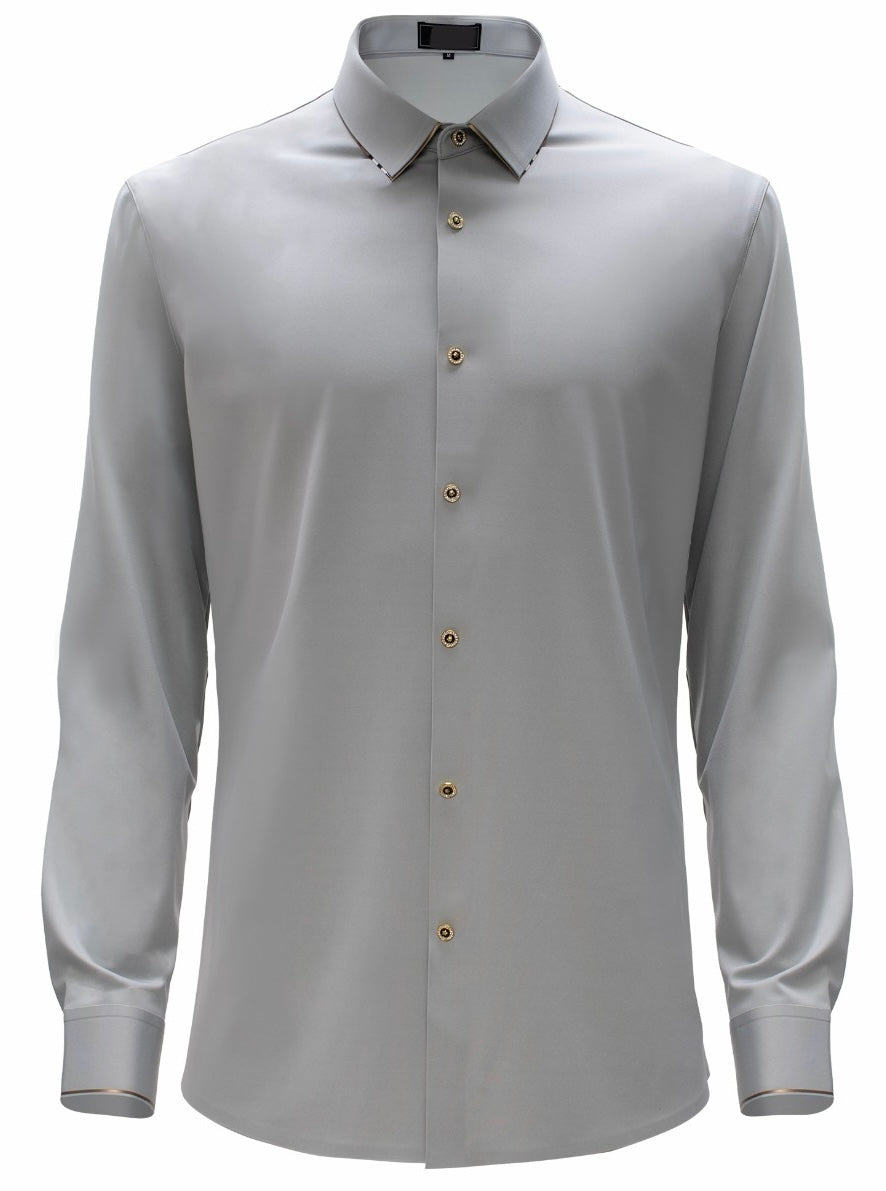 Silver Luxury Long Sleeve Shirt B322