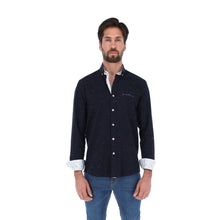 Load image into Gallery viewer, Men&#39;s Solid Long Sleeve Classic Button Down Shirt Navy | Porto Blanco| E-1903
