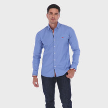 Load and play video in Gallery viewer, Camisa de Vestir Caballero Azul con Detalles en Cierre | Porto Blanco E-2154
