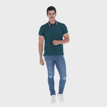 Load and play video in Gallery viewer, Polo Porto Blanco Básica Caballero Teal | PBASIC-07
