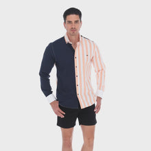 Load and play video in Gallery viewer, Camisa Porto Blanco Casual Para Caballero Estilo Combinado | E-2272
