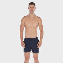 Load and play video in Gallery viewer, Porto Blanco Navy Men&#39;s Quick Dry Swim Trunks | Basic-14
