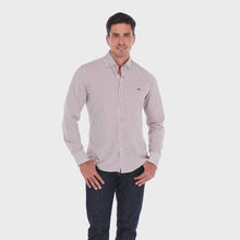 Load and play video in Gallery viewer, Camisa Porto Blanco Casual Para Caballero Manga Larga Rayas Color Tinto | C-2117
