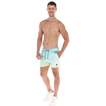 Load image into Gallery viewer, Men&#39;s Striped Quick Dry Swim Trunks Faded Blue &amp; Yellow  | Porto Blanco | TB-03
