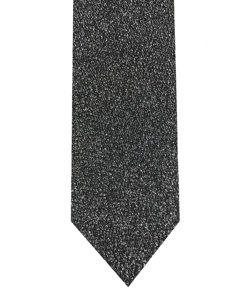 Dark Silver Glitter Ties & Hankies | 2200- G
