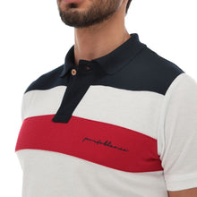 Load image into Gallery viewer, Men&#39;s Pattern  Short Sleeve Polo Navy, Red &amp; White |Porto Blanco| PL-1508
