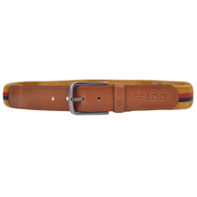 Load image into Gallery viewer, Stripped Tan Belt - Angelo&#39;s Men Boutique
