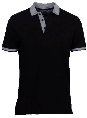 PT-5046 Black Polo Modern Fit - Angelo's Men Boutique