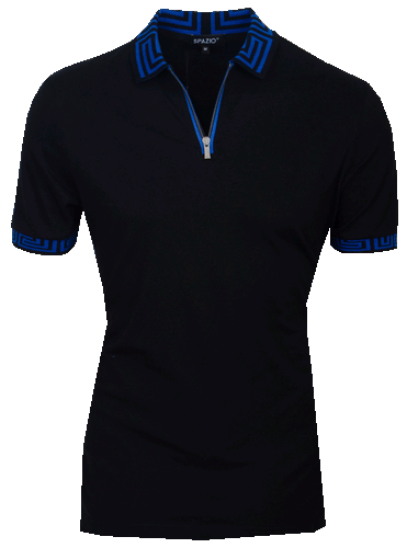 PT-5054 Black Polo Modern Fit - Angelo's Men Boutique