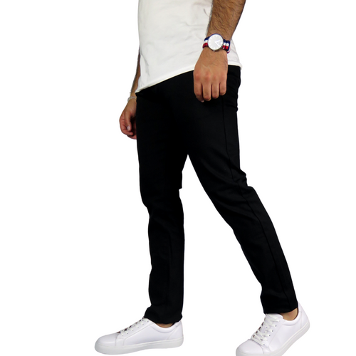 KB006PSK Black Stretch Chino Pant - Angelo's Men Boutique