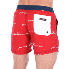 Load image into Gallery viewer, Aruba-11 Men&#39;s Print Quick Dry Swim Trunks Blue White &amp; Red
