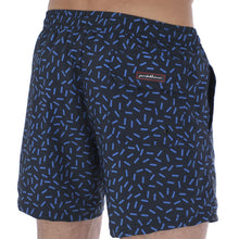 Load image into Gallery viewer, Aruba-17 Men&#39;s Print Quick Dry Swim Trunks White &amp; Blue
