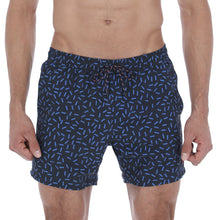 Load image into Gallery viewer, Aruba-17 Men&#39;s Print Quick Dry Swim Trunks White &amp; Blue
