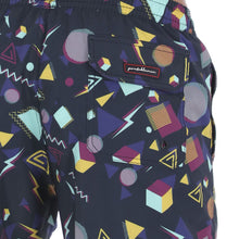 Load image into Gallery viewer, Aruba-18 Men&#39;s Print Quick Dry Swim Trunks Black, Green, Purple &amp; Yellow
