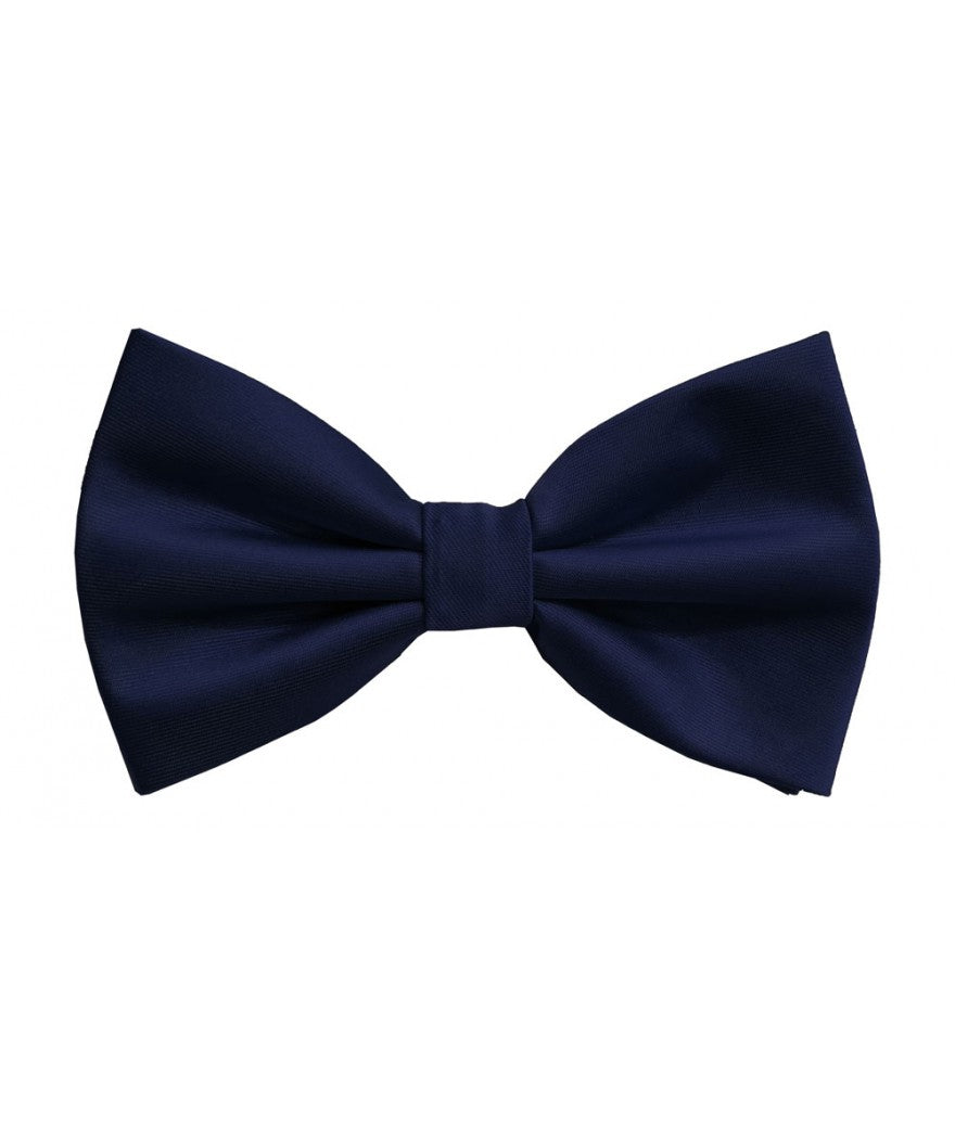 Navy Blue Solid Pre-Tied Bow Ties & Hankies | BT100-G