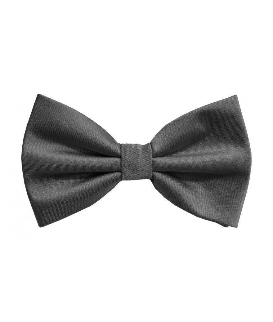 Dark Grey Solid Pre-Tied Bow Ties & Hankies | BT100-L