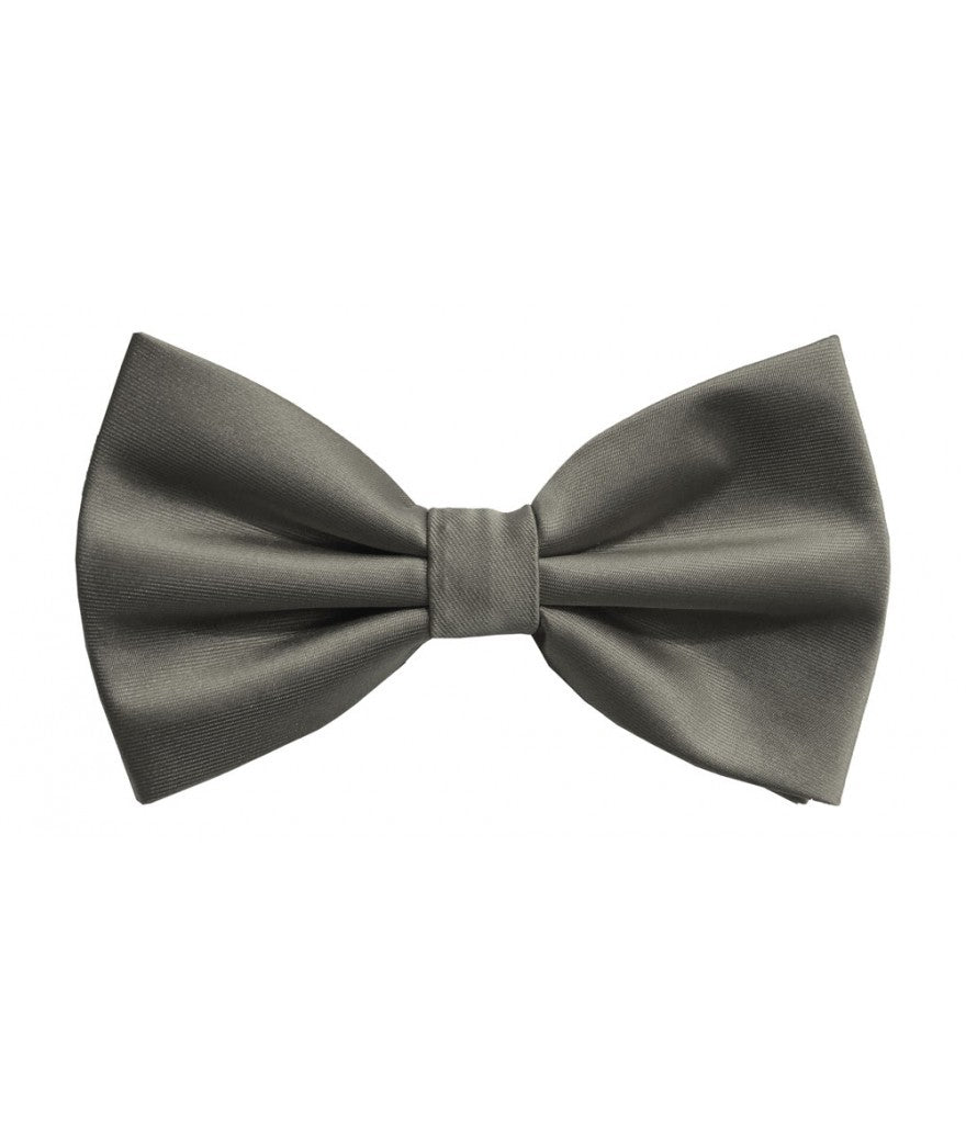 Dark Silver Solid Pre-Tied Bow Ties & Hankies | BT100-ZZ