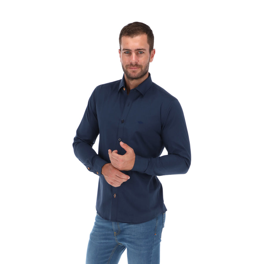 Camisa De Vestir Caballero Básica Color Azul Marino | Porto Blanco CBasic-10
