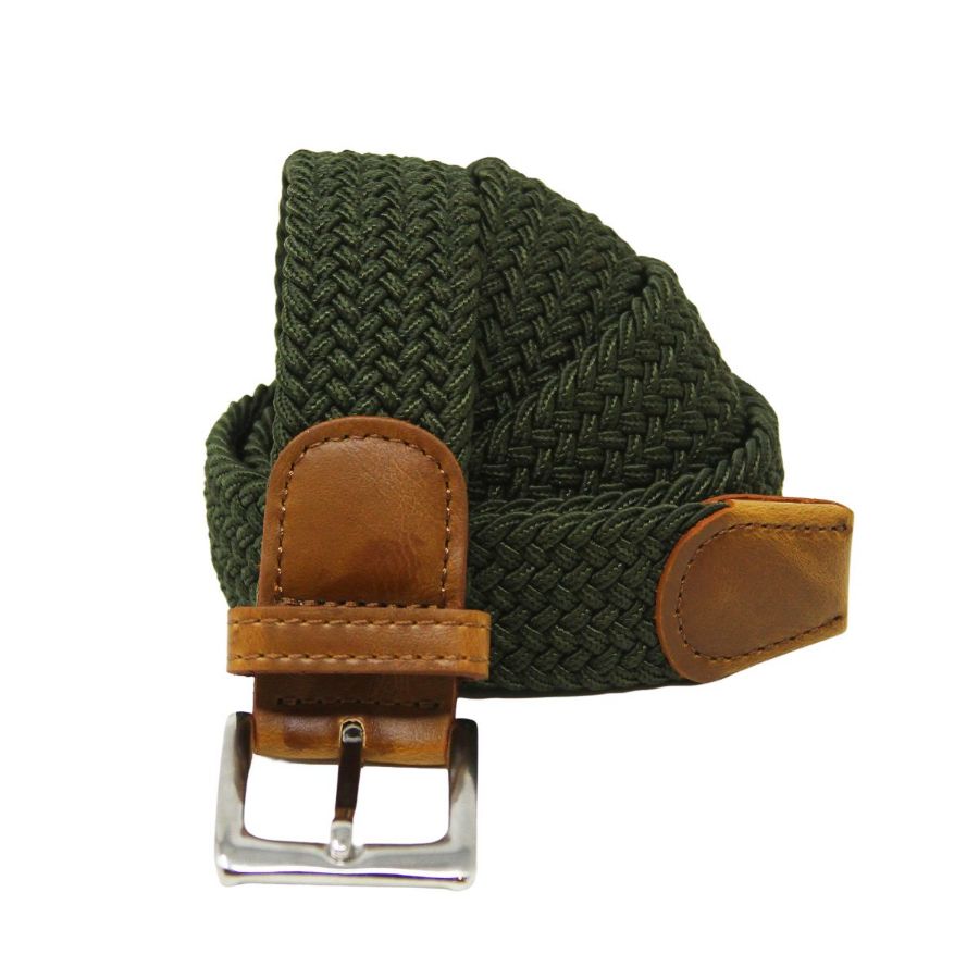 CNT-35 Men's Solid Elastane Belt Green