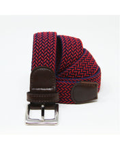 Load image into Gallery viewer, CNT-38 Men&#39;s Solid Elastane Belt Red &amp; Blue

