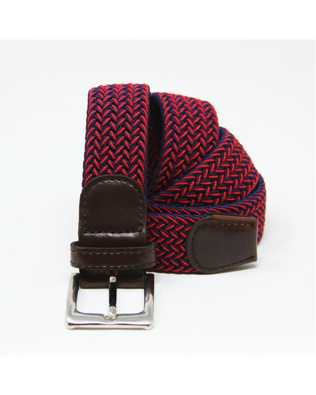 CNT-38 Men's Solid Elastane Belt Red & Blue