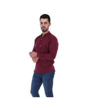 Load image into Gallery viewer, E-1637 Men&#39;s Solid Long Sleeve Button Down Shirt Burgundy
