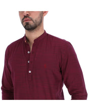 Load image into Gallery viewer, E-1637 Men&#39;s Solid Long Sleeve Button Down Shirt Burgundy
