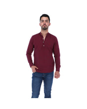 Load image into Gallery viewer, E-1637 Men&#39;s Solid Long Sleeve Button Down Shirt Burgundy
