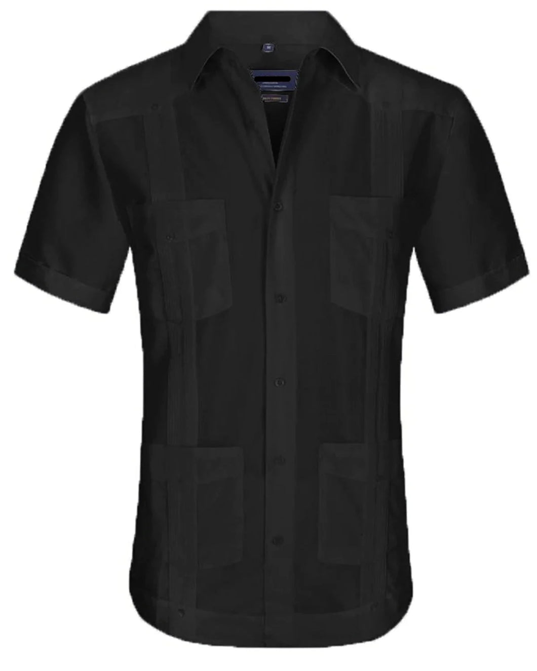 Black Guayabera Cuban Short Sleeve Shirt / GS565-10