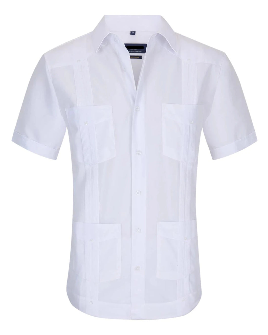 White Guayabera Cuban Short Sleeve Shirt / GS565-9