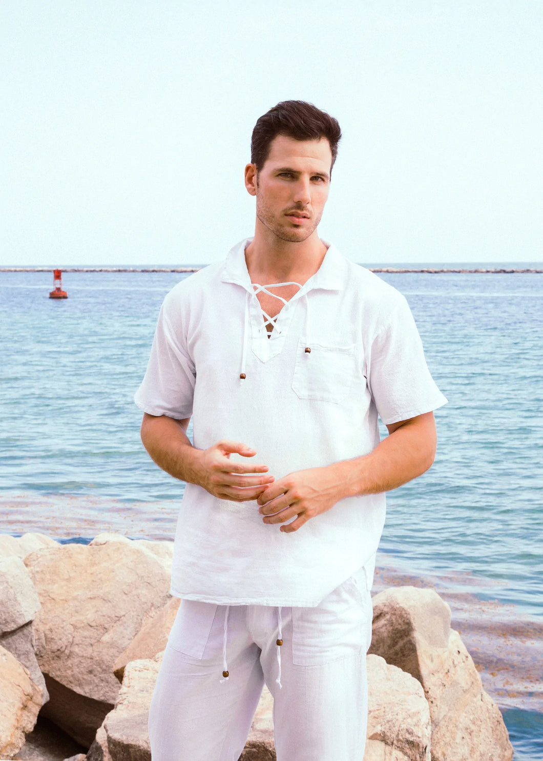 GZ1003 - White 'Amalfi' Short Sleeve Shirt