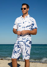 Load image into Gallery viewer, GZ1007 - Blue Tie Dye &#39;Ibiza&#39; Button Down Shirt Tie Dye Blue
