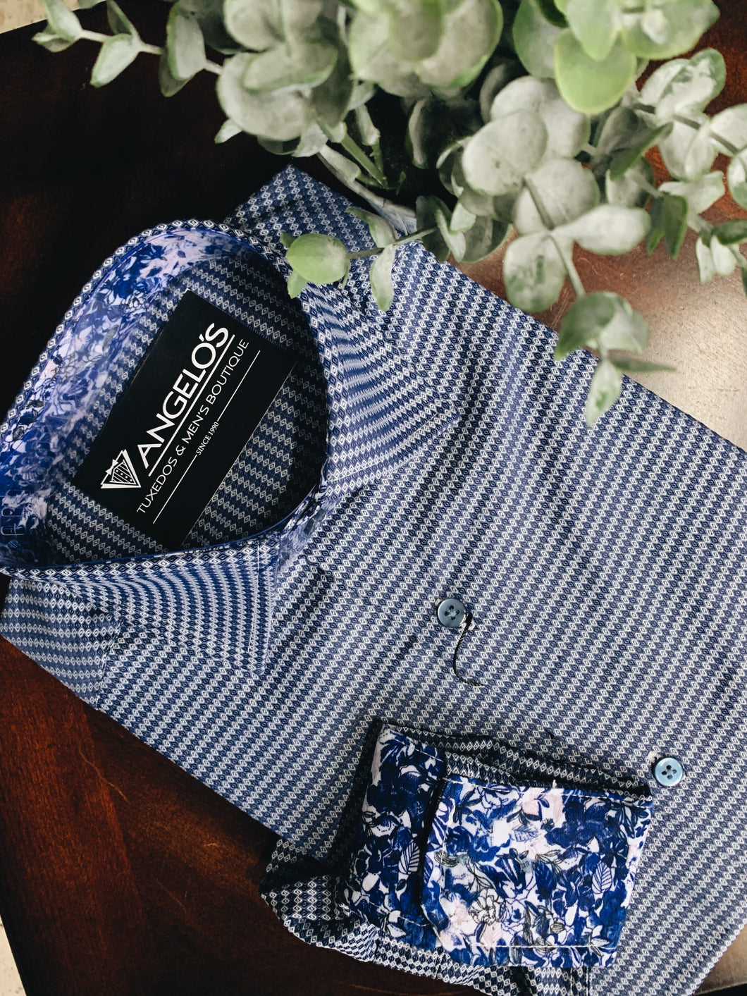 SC3107-8-Navy Extra Slim Fit Shirt - Angelo's Men Boutique