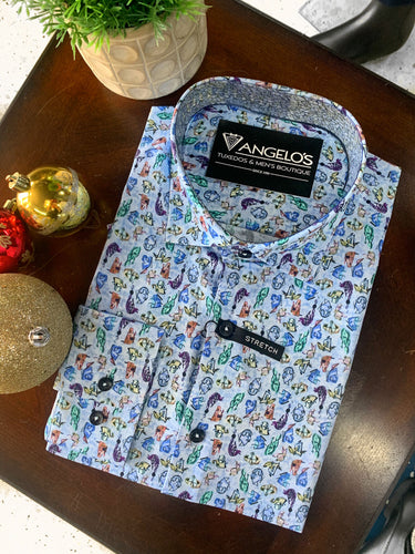 MC-13 Long Sleeve Slim fit Shirt - Angelo's Men Boutique