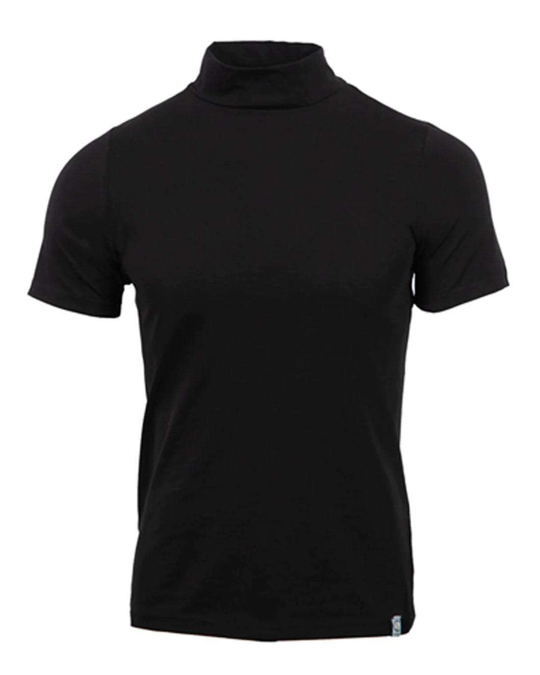 LCS905 Black Cotton Spandex Luxury Mock Tee
